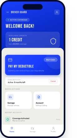 Driver app home screen